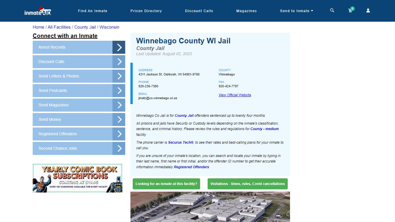 Winnebago County WI Jail - Inmate Locator - Oshkosh, WI